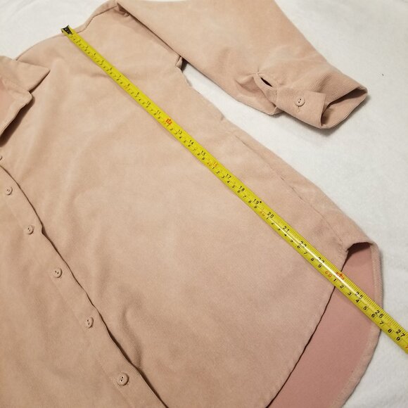 Zara Pinky Nude Corduroy Ribbed Button Down Collared With Pockets XSmall Women's - Picture 8 of 9